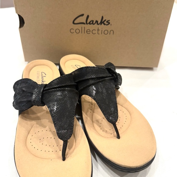 CLARKS LAURIEANN RAE WOMEN SLIPPERS COLOR BLACK NOIR - Picture 2 of 9